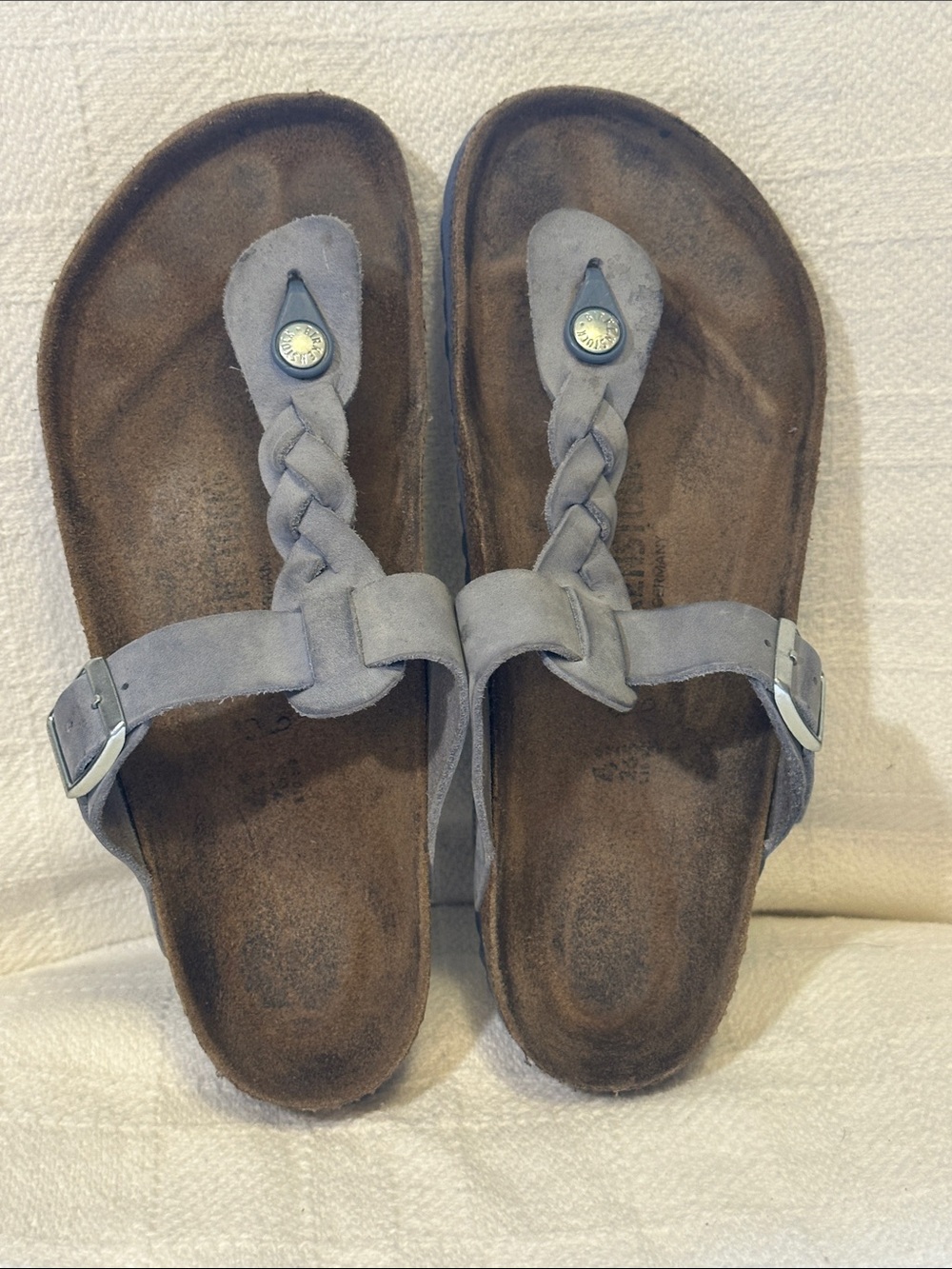Birkenstock Braided Giza Leather
Thong Sandals Gray 41 Used